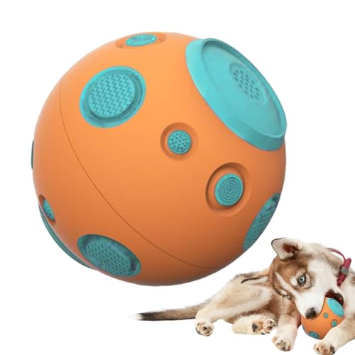 TQEBWUS Quietschender Ball für Hunde, Kauballspielzeug für Hunde - Kauspielzeug für Welpenzähne | Interaktiver Hundeball, Quietschspielzeug für Hunde, Hundeball mit hohem Rückprall, Kauspielzeug für von TQEBWUS