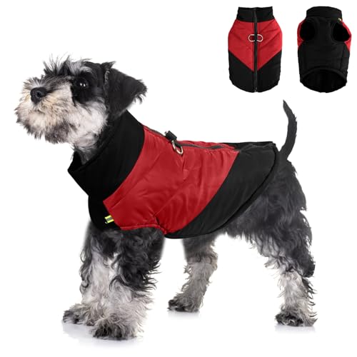 TQFlow Warme Hund Wintermantel, Wasserdicht Winddichte Hundejacke mit D-Ring, Hundemantel für Kleine Mittelgroße Welpen, Welpen Hunde Kleidung Hundepullover für Kaltes Wetter Haustier Kleidung (L) von TQFlow