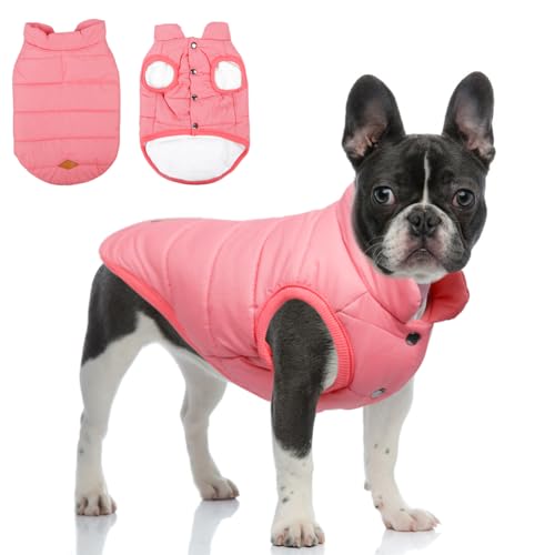 TQFlow Warmer Hundemantel, winddichte Hundejacke, Fleece, Wintermäntel, einfarbig, Hundekleidung, kaltes Wetter, Haustierjacke, Weste, weiche Welpenbekleidung für kleine und mittelgroße Hunde und von TQFlow