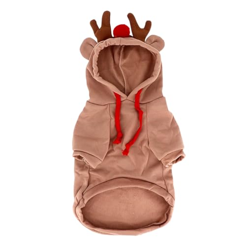 Hundekostüm Weihnachten, Weihnachtsmann Rentier Kostüm für Hunde, Haustier-Elch-Weihnachtskostüm, Niedlicher Hund Weihnachtskleidung, für Kleine Hunde, Geeignet für 9–12 Pfund, L von TQPUWT