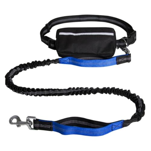 Freihändige Hundeleine,Lauf-Bungee-Leine for Hunde Mit Reißverschlusstasche for Spazierengehen,Joggen Und Laufen Mit Ihrem Hund(Color:Blue) von TQQEPOOL