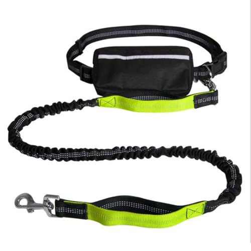 Freihändige Hundeleine,Lauf-Bungee-Leine for Hunde Mit Reißverschlusstasche for Spazierengehen,Joggen Und Laufen Mit Ihrem Hund(Color:Green) von TQQEPOOL
