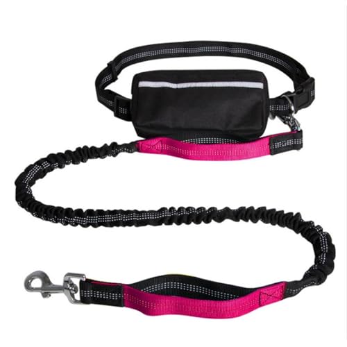 Freihändige Hundeleine,Lauf-Bungee-Leine for Hunde Mit Reißverschlusstasche for Spazierengehen,Joggen Und Laufen Mit Ihrem Hund(Color:Rose Red) von TQQEPOOL