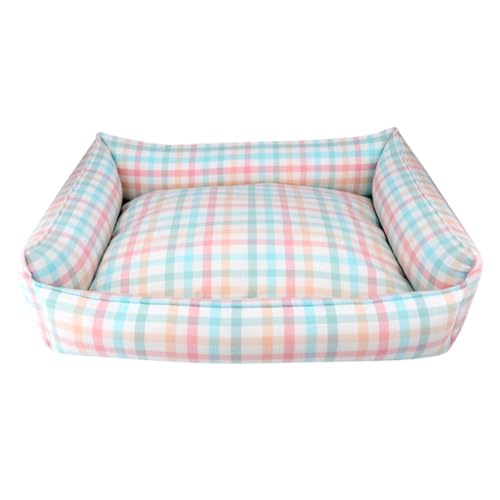 TQQEPOOL Atmungsaktives,Weiches Welpenbett,Orthopädisches Hundesofabett Mit Waschbarem,Abnehmbarem Bezug,Wasserdichtes Hundesofabett,Betten for Haustiere(Color plaid,35 * 45cm) von TQQEPOOL