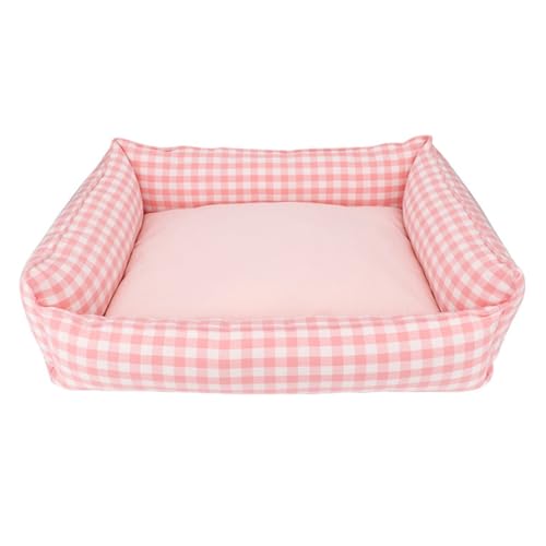 TQQEPOOL Atmungsaktives,Weiches Welpenbett,Orthopädisches Hundesofabett Mit Waschbarem,Abnehmbarem Bezug,Wasserdichtes Hundesofabett,Betten for Haustiere(Light pink,35 * 45cm) von TQQEPOOL