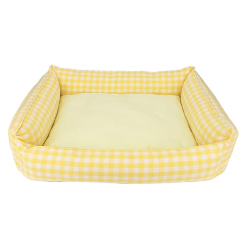 TQQEPOOL Atmungsaktives,Weiches Welpenbett,Orthopädisches Hundesofabett Mit Waschbarem,Abnehmbarem Bezug,Wasserdichtes Hundesofabett,Betten for Haustiere(Light yellow,35 * 45cm) von TQQEPOOL