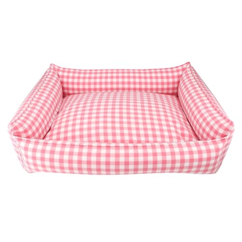 TQQEPOOL Atmungsaktives,Weiches Welpenbett,Orthopädisches Hundesofabett Mit Waschbarem,Abnehmbarem Bezug,Wasserdichtes Hundesofabett,Betten for Haustiere(Red plaid,35 * 45cm) von TQQEPOOL