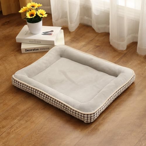 TQQEPOOL Hundebett,Hundeschlafkissenmatte Mit Rutschfester Unterseite,Waschbares Welpenschlafbett for Kleine Und Mittelgroße Hunde Und Katzen(Gray,41 * 31cm) von TQQEPOOL