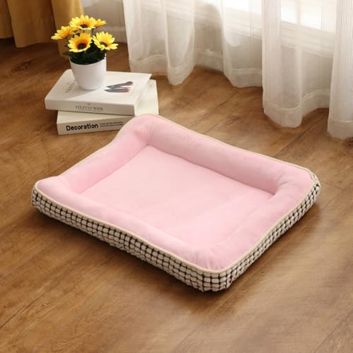 TQQEPOOL Hundebett,Hundeschlafkissenmatte Mit Rutschfester Unterseite,Waschbares Welpenschlafbett for Kleine Und Mittelgroße Hunde Und Katzen(Pink,41 * 31cm) von TQQEPOOL