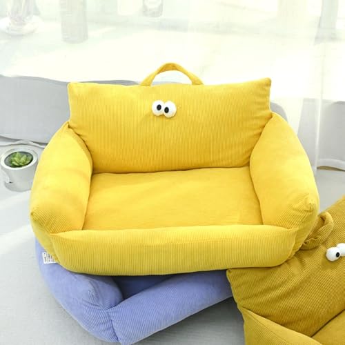 TQQEPOOL Hundebett for Große,Mittelgroße Und Kleine Hunde/Welpen,Weiches,Beruhigendes,Langlebiges Kuscheltier for Schlafen,Bequemes Schlafsofa for Welpen(Yellow,50 * 40cm) von TQQEPOOL