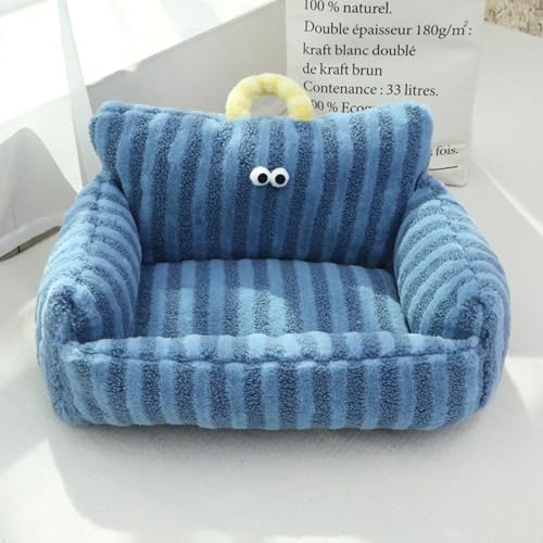 TQQEPOOL Hundebetten,Waschbares Hundesofa,Erhöhtes Hundebett Oder Katzen,Superweiche,Bequeme PP-Baumwolle for Kleine Und Mittelgroße Hunde, Katzen(Blue,50 * 40cm) von TQQEPOOL