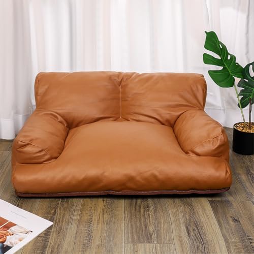 TQQEPOOL Kleines Hundebett,Haustierbett,Waschbares Hundebett,Superweiches Welpenbett,Orthopädisches Hundebett Mit Rutschfester Unterseite for Hunde,Katzen(Brown,50 * 40cm) von TQQEPOOL