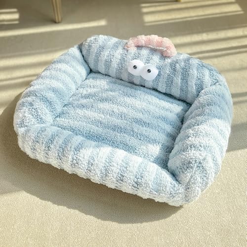 TQQEPOOL Kuscheliges Hundebett,Waschbares Hundebett,Strapazierfähiges Plüsch-Katzensofa,Haustier-Schlafsofa,Welpenschlafbett for Hunde,Katzen,Kätzchen Und Welpen(Blue,40 * 50cm) von TQQEPOOL