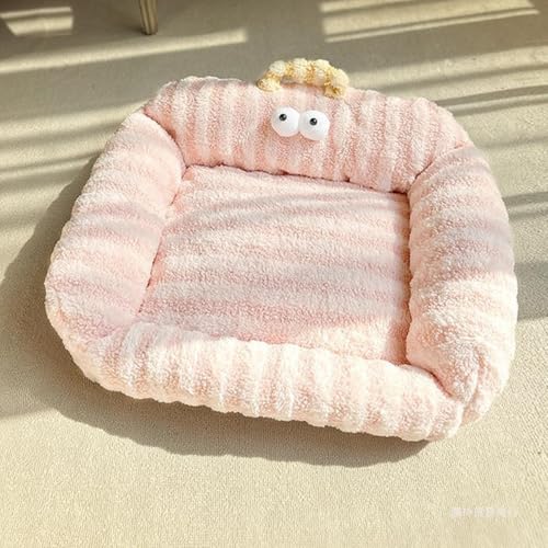 TQQEPOOL Kuscheliges Hundebett,Waschbares Hundebett,Strapazierfähiges Plüsch-Katzensofa,Haustier-Schlafsofa,Welpenschlafbett for Hunde,Katzen,Kätzchen Und Welpen(Pink,40 * 50cm) von TQQEPOOL