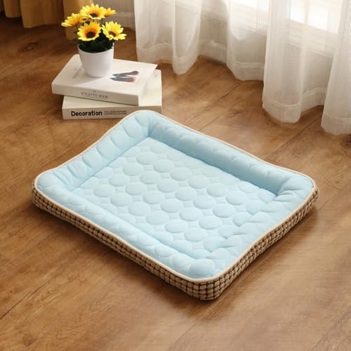 TQQEPOOL Kuscheliges Hundebett Aus Eiscreme-Stoff,Atmungsaktives,Weiches Welpenbett Mit Rutschfester Unterseite,Waschbares Welpenschlafbett,Katzencouch(Blue,41 * 31cm) von TQQEPOOL