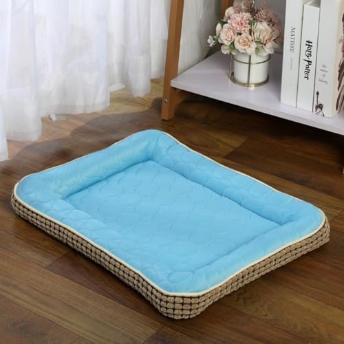 TQQEPOOL Kuscheliges Hundebett Aus Eiscreme-Stoff,Atmungsaktives,Weiches Welpenbett Mit Rutschfester Unterseite,Waschbares Welpenschlafbett,Katzencouch(Navy blue,41 * 31cm) von TQQEPOOL