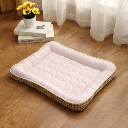 TQQEPOOL Kuscheliges Hundebett Aus Eiscreme-Stoff,Atmungsaktives,Weiches Welpenbett Mit Rutschfester Unterseite,Waschbares Welpenschlafbett,Katzencouch(Pink,41 * 31cm) von TQQEPOOL