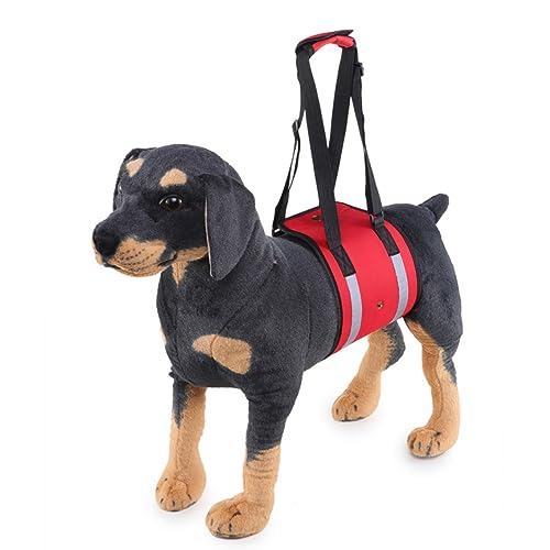 Tragbare Hundeschlinge,Ganzkörper-Hundestützgeschirr,Vorder- Und Hinterbeine,Verstellbare Aufzugsweste Für Hunde (Color : Red, Size : L) von TQQEPOOL