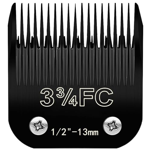 TRAH 3-3/4FC Ersatzklingen für Hundepflege, kompatibel mit Andis-Hunde-Schermaschinen, den meisten A5, Wahl KM-Serie, abnehmbare Keramikklinge, Größe 3-3/4FC, 1,27 cm Schnittlänge (13 mm), Schwarz von TRAH