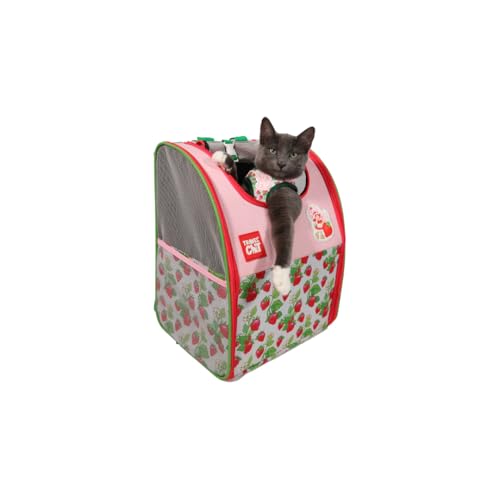 Strawberry Shortcake X Reise-Katzen-Rucksack – wandelbarer Haustier-Tragerucksack mit vollständig belüftetem Netzgewebe von TRAVEL CAT