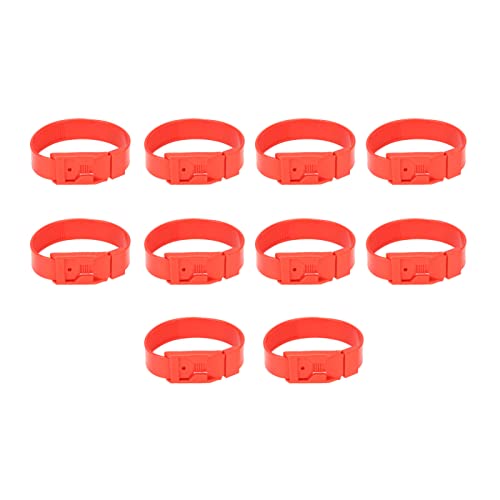 10-teiliges Ziegenhalsband, Multifunktionale, Weiche, Verstellbare Schaf-Identifikationsbänder, Schaf-Identifikationsbänder, Landwirtschaftliche Geräte, Viehmarkierungsring für Ziege,(36cm Rot) von TREETDOBV