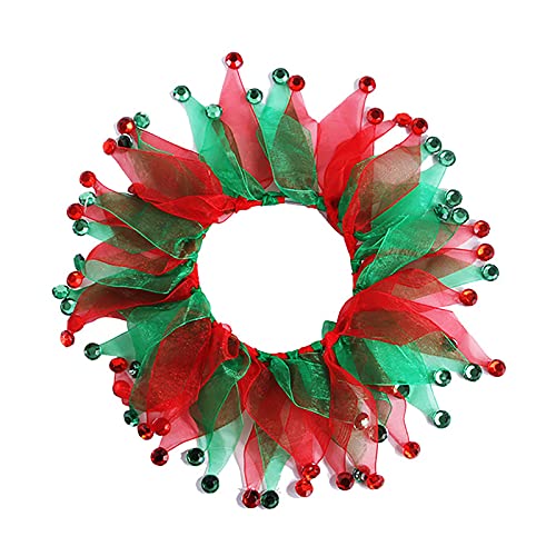 TREETDOBV 2 Stück Weihnachten Haustierhalsband Ornamente Rot Grün Halsband Katze Hundehalsbänder Rot Grün Haustierhalsbänder Party Urlaub Kleid für Weihnachten Festival Ornamente(#2) von TREETDOBV