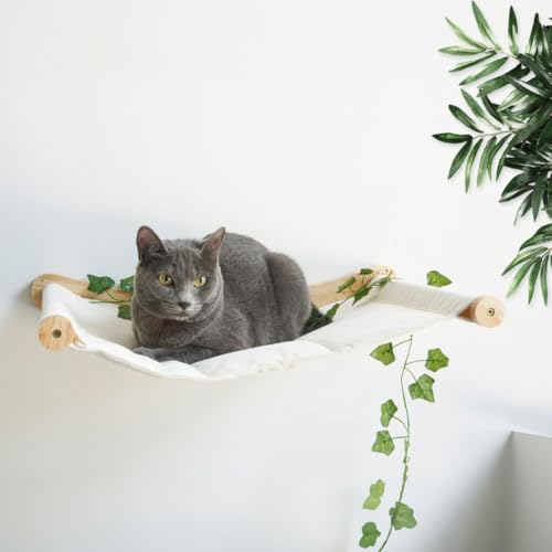 TREKAM Katzenbett Wand - Katzenhängematte Wand Elegante und Stabile - Katzenliege Wand Für Katzen Bis 12kg - Katzen kletterwand - Katzen wandelemente - Katzen Wand liegeplatz Komfortable von TREKAM