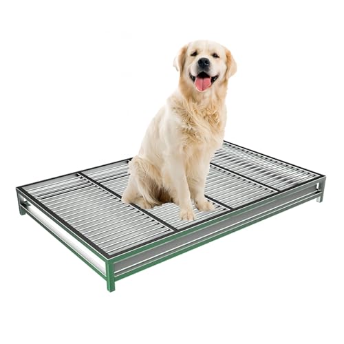 Haustiertoilette Hundetöpfchen,Hundetoilette Töpfchentablett für Trainingstoilette, Hundetoilette mit Tablett (108cm/42.5in,with Stainless Steel Tray) von TRGCJGH