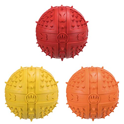 Sortiment von 4 Soft Gummi Bouncy Ball Hundespielzeug – Medium 9 cm – mit Sound. von TRIXIE