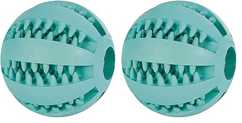 TRIXIE, Hund, Denta Fun Ball, Naturgummi mit Minzgeschmack, Alle Rassengrössen, 7 cm (Packung mit 2) von TRIXIE