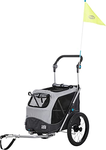 TRIXIE Hundeanhänger für das Fahrrad 46 x 50 x 67 cm bis zu 22 kg – reflektierender Hundefahrradanhänger mit praktischer Schnellfaltfunktion – mit integriertem Kissen und Leine, 12796 von TRIXIE