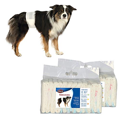 TRIXIE 2X Rüdenwindeln, Hundewindeln - Einwegwindeln, 12 Stück (L-XL, 60-80 cm) von TRIXIE