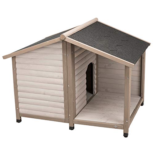 TRIXIE 39517 Natura Hundehütte Lodge Satteldach, M–L: 130 × 100 × 105 cm, grau von TRIXIE