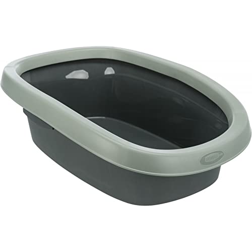 Trixie 40212 Be Eco Katzentoilette Carlo, mit Rand, 38 × 17 × 58 cm, anthrazit/grau-grün von TRIXIE