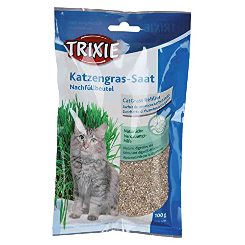 TRIXIE 4236 Katzengras Saat Nachfüllbeutel für #4235, Beutel/ca. 100 g von TRIXIE