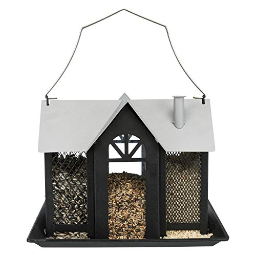 TRIXIE 55410 Futterhaus Villa zum Aufhängen, Metall, 2.000 ml/26 × 19 × 19 cm, schwarz von TRIXIE