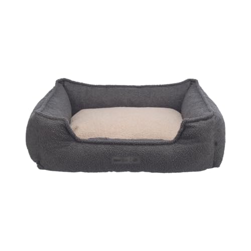 TRIXIE Hundebett Coline 80 × 65 cm in dunkelgrau/beige - Hundeschlafplatz aus recyceltem Material - Hundekorb für mittelgroße Hunde - rutschfest und waschbar - 36671 von TRIXIE