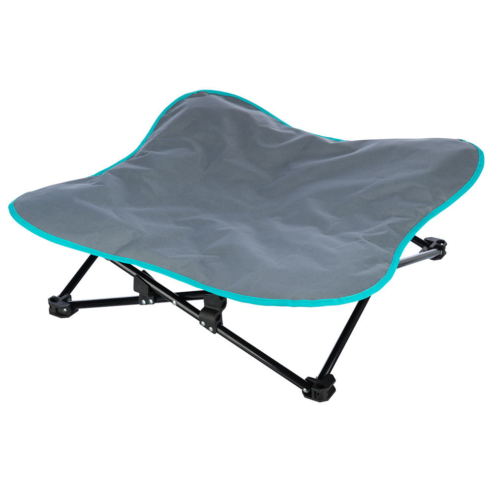 TRIXIE Camping-Bett für Hunde - 69 x 20 x 69 cm, dunkelgrau/petrol von TRIXIE