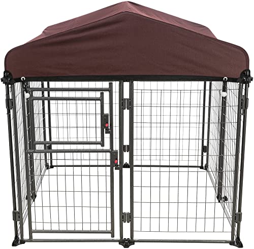 TRIXIE Deluxe Outdoor Hundehütte mit Abdeckung, tragbar und erweiterbar, strapazierfähig, Zwingersystem, abschließbar, faltbar, einfach zu verstauen, mittelgroß von TRIXIE