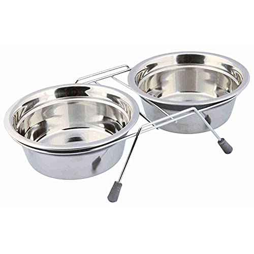 Trixie Eat on Feet Zwei Anti-Rassel Futternäpfe Set für Hunde, 0,9 Liter, 6 Stück von TRIXIE