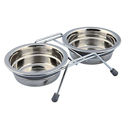 Trixie Eat on Feet Zwei Anti-Rassel Futternäpfe Set für Hunde, 0,9 Liter, 6 Stück von TRIXIE