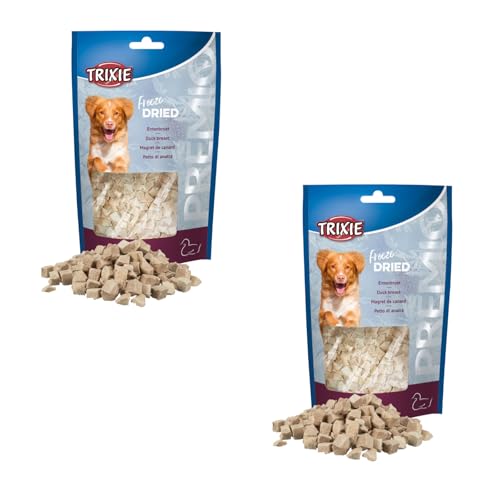 Trixie Freeze Dried Entenbrust | Doppelpack | 2 x 50 g | Ergänzungsfuttermittel für Hunde | Gefriergetrockneter Snack | 99% Fleischgehalt | Bei Futtermittelallergien geeignet von TRIXIE