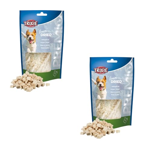 Trixie Freeze Dried Hühnerbrust | Doppelpack | 2 x 50 g | Ergänzungsfuttermittel für Hunde | Gefriergetrockneter Snack | 99% Fleischgehalt | Bei Futtermittelallergien geeignet von TRIXIE