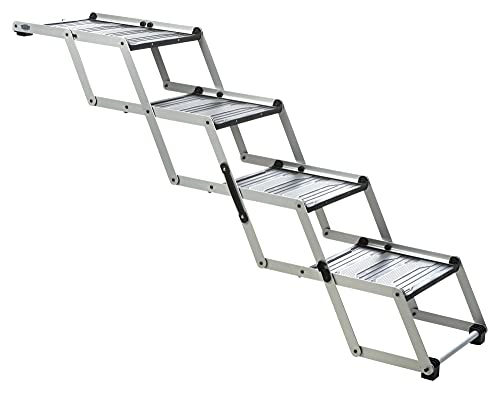 Trixie Haustiertreppe, zusammenklappbar, 4 Stufen, leicht, Aluminium, tragbare Treppe, Haustiertreppe von TRIXIE