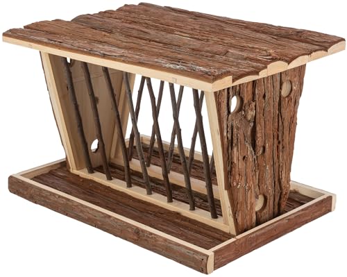 TRIXIE Heuraufe zum Aufstellen, 40 × 22 × 30 cm, Futterraufe mit Boden aus Rindenholz, aufklappbares Dach, für Meerschweinchen und Kaninchen, schützt Heu vor Feuchtigkeit – 61805 TRIXIE Heuraufe zum Aufstellen, 40 × 22 × 30 cm, Futterraufe mit Boden aus Rindenholz, aufklappbares Dach, für Meerschweinchen und Kaninchen, schützt Heu vor Feuchtigkeit – 61805 von TRIXIE