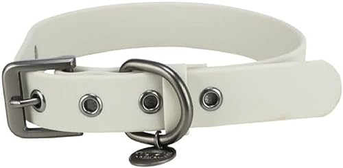 TRIXIE Hunde-Halsband CityStyle L: Halsumfang 45-52cm/25mm hellgrau - Hochwertiges PVC Halsband für große Hunde, verstellbar, wasserabweisend & abwischbar, 1971716 von TRIXIE