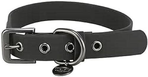 TRIXIE Hunde-Halsband CityStyle M: Halsumfang 35-42cm/20mm schwarz - Hochwertiges PVC Halsband für mittelgroße Hunde, verstellbar, wasserabweisend & abwischbar, 1971501 von TRIXIE