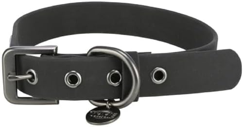 TRIXIE Hunde-Halsband CityStyle S-M: Halsumfang 30-37cm/20mm schwarz - Hochwertiges PVC Halsband für kleine – mittelgroße Hunde, verstellbar, wasserabweisend & abwischbar, 1971401 von TRIXIE