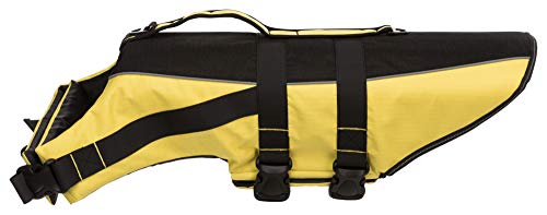 TRIXIE Hunde-Schwimmweste L: 55 cm (bis 36 kg) neon-gelb – schnell trocknende Rettungsweste Hund mit Rettungsgriff für mehr Sicherheit bei Wasseraktivitäten wie Bootsausflüge & SUB - 30128 von TRIXIE