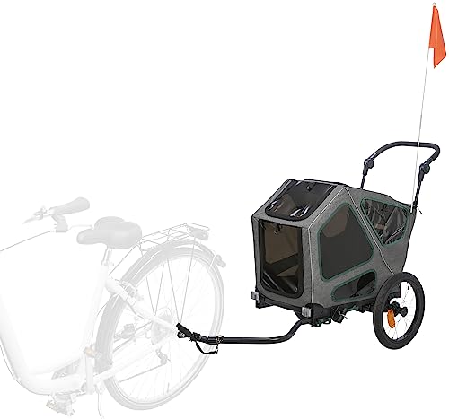 TRIXIE Hundeanhänger für das Fahrrad 41 x 54 x 62 cm bis zu 25 kg – gefederter Hundefahrradanhänger mit hohem Frontteil – mit extra großer Heckklappe, 12800 von TRIXIE